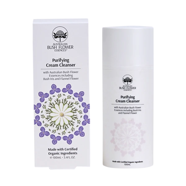 Australian Bush Flower Purifying Cream Cleanser - Natural Face Wash for Sensitive Skin | Gentle Daily Cleansing & Makeup Removal | Perfect for Morning & Night Skincare Routine