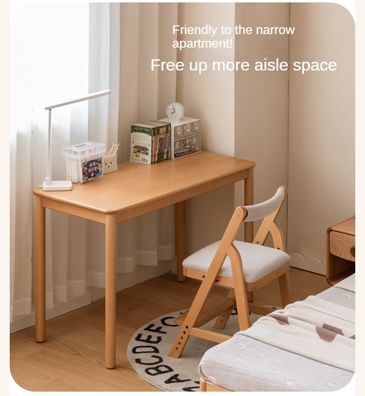 Solid Wood Kids Writing Desk - Beech & Oak Study Table for Children - Perfect for Homework, Drawing & Crafting in Bedroom or Study Room