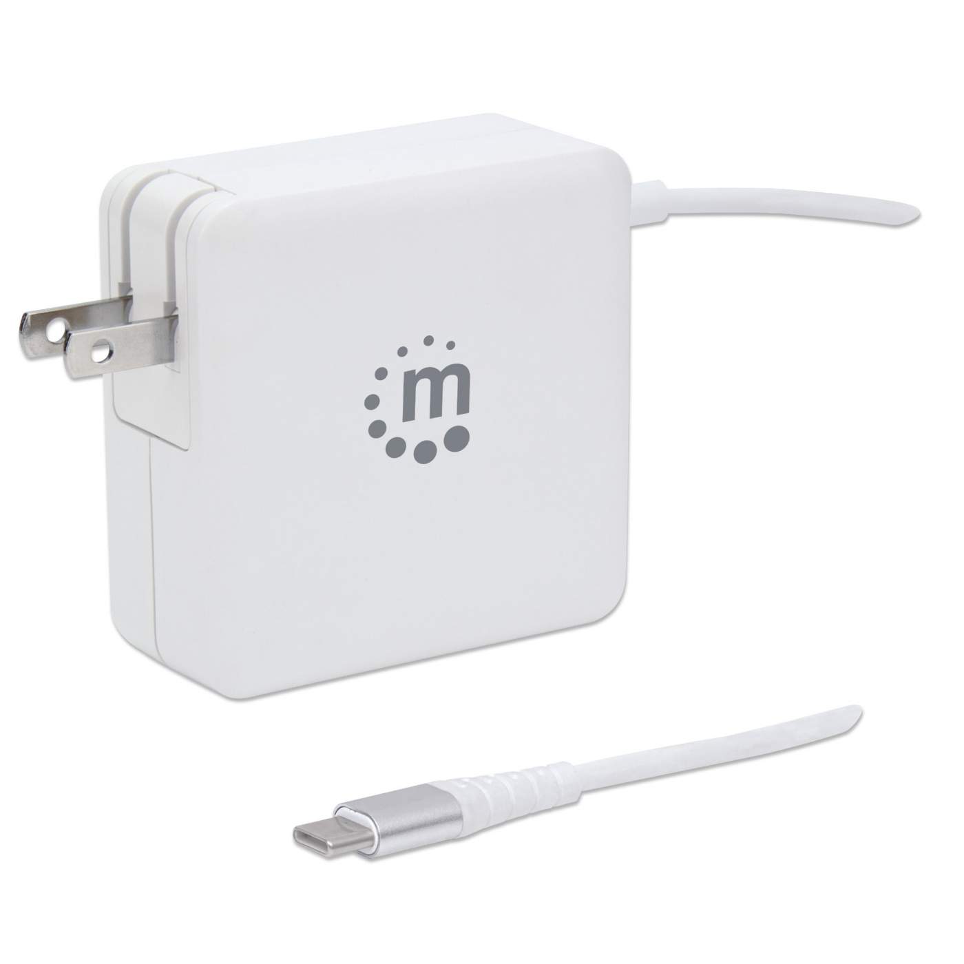 60W USB C Wall Charger with Built-in Cable - Fast Power Delivery Charger for iPhone 15, MacBook, iPad Pro & More | Home, Office, Travel Use