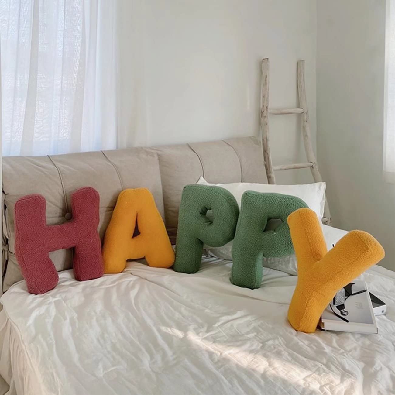 Sherpa Letter A Pillow - Soft Fleece Alphabet Throw for Kids Nursery & Playroom Decor - Green