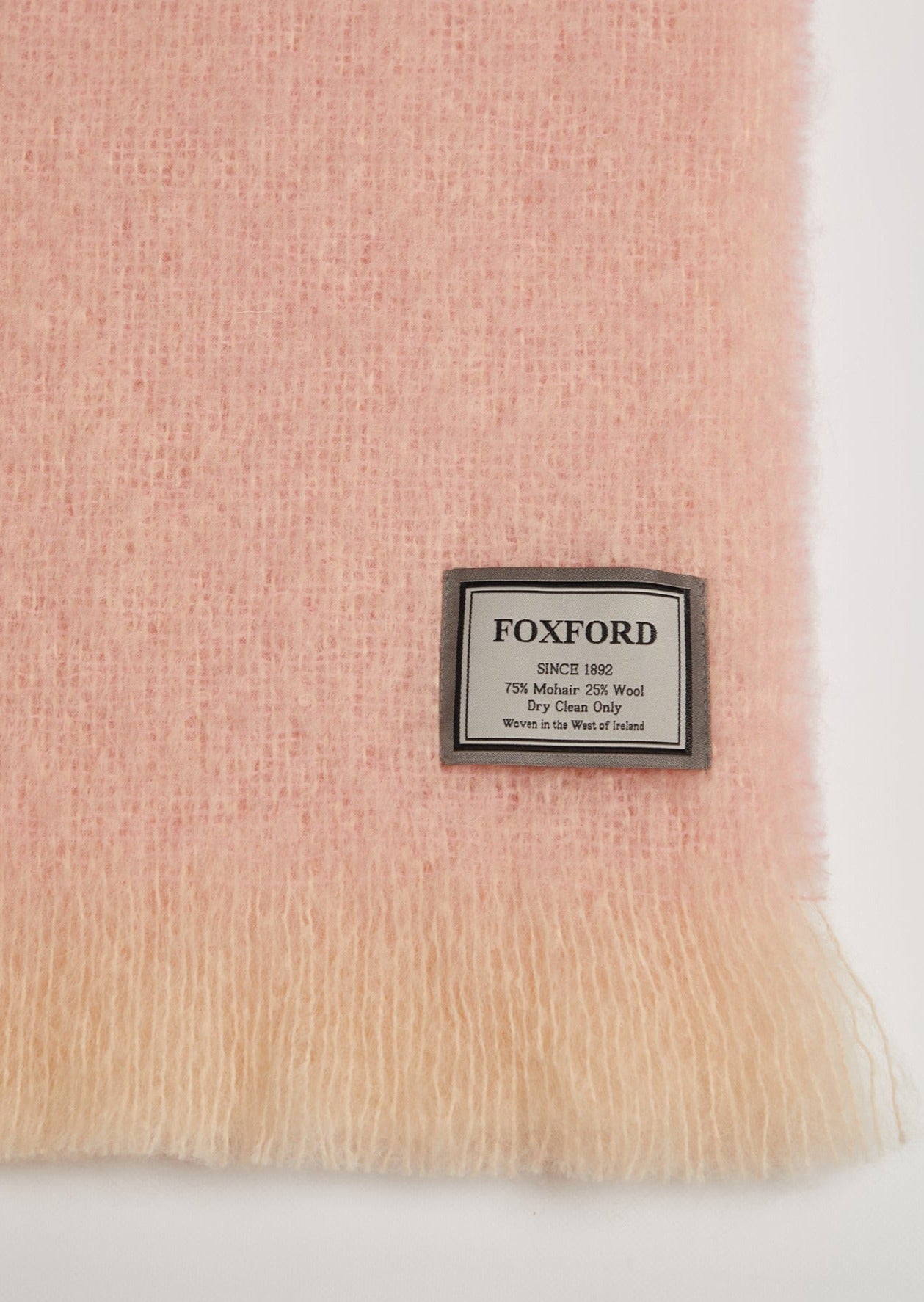 Foxford Mohair Throw Blanket - Soft & Luxurious Cherry Blossom Pink Cozy Knit Wrap for Sofa, Bed, and Home Decor | Perfect for Gifts, Winter Warmth & Nursery Accent