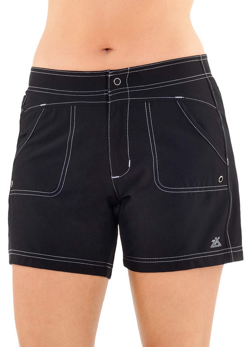 ZeroXposur Women's 6 Inch Inseam Swim Shorts - Quick-Dry Hybrid Board Shorts with Brief Liner for Swimming, Surfing & Beach Activities | Perfect for Pool, Vacation & Water Sports