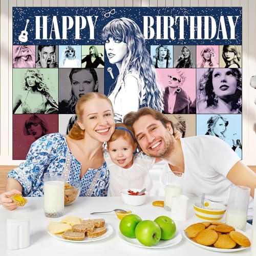 50 PCS Birthday Party Decorations Kit - Includes Banner, Balloons, Backdrop, Cupcake & Cake Toppers - Perfect for Girls, Boys & Fans Birthday Celebrations - Ideal for Home, School & Office Parties