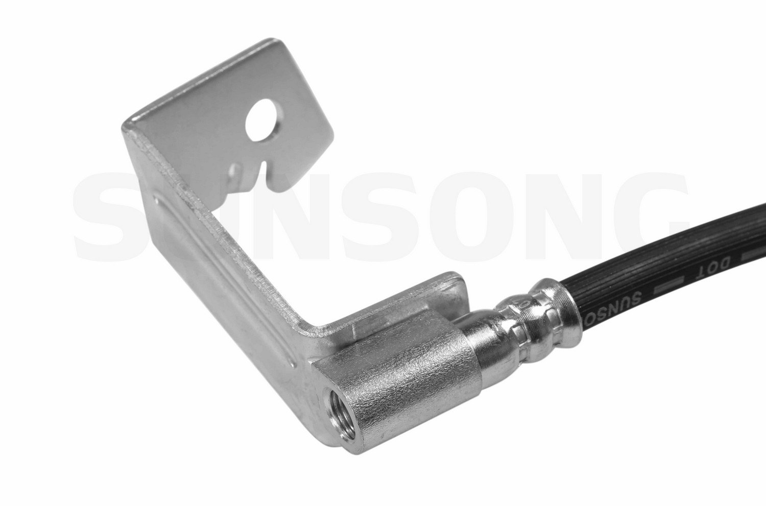 Sunsong 2204646 Brake Hydraulic Hose Replacement - High Performance Brake Line for Ford, Chevy, Dodge Trucks & SUVs - Durable DOT Approved Rubber Hose for Off-Roading, Towing & Daily Driving