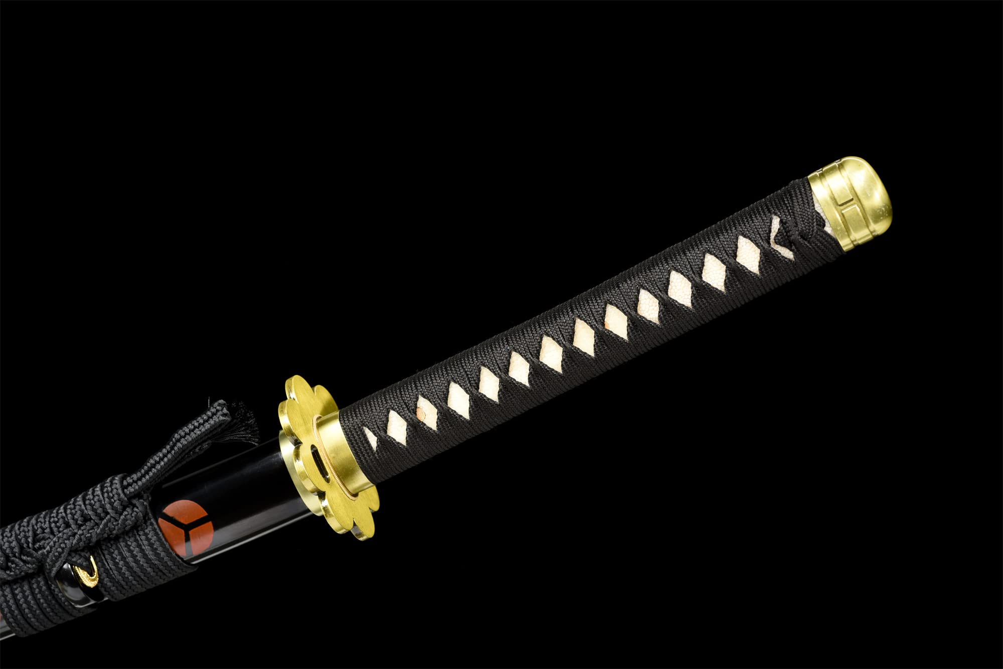 Premium Handmade Roronoa Zoro Shusui Katana Replica - Black Blade Anime Sword - T10 Steel Clay Tempered with Hamon - Authentic Japanese Samurai Sword for Cosplay, Collection & Martial Arts Training