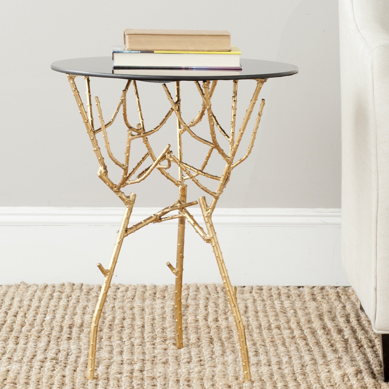 Safavieh Tara Gold Accent Table - Elegant Side Table for Living Room, Bedroom & Office Decor - Perfect for Coffee, Books & Display