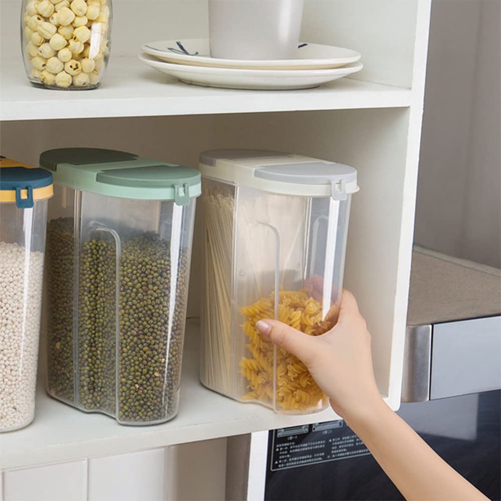 VALINK Cereal Dispenser - Clear Plastic Food Storage Container for Kitchen Pantry Organization, Perfect for Dry Goods, Snacks, and Baking Supplies
