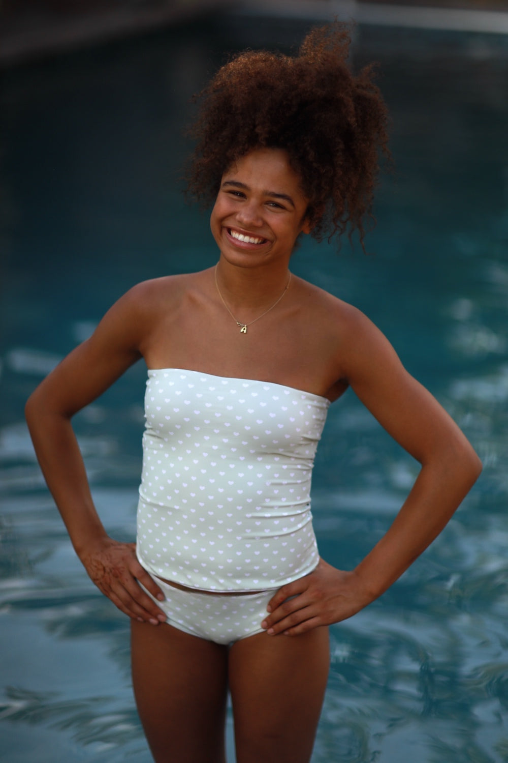 Reversible Piper Tankini Swimsuit - Hearts & Gingham Print Two-Piece Bikini for Women | Perfect for Beach Vacations, Pool Parties & Summer Getaways