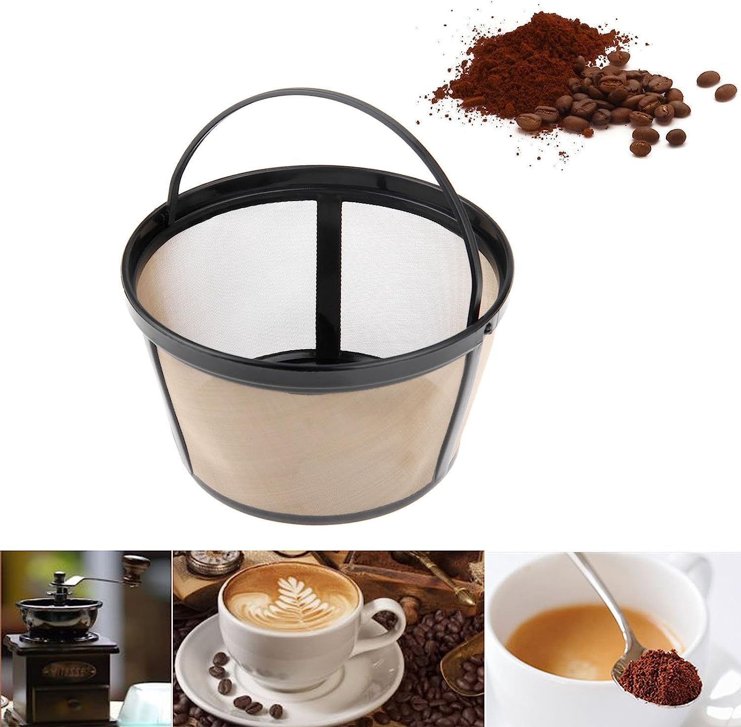 Reusable Coffee Filter Basket 2 Pack - 8-12 Cup Replacement Coffee Filters Compatible with Mr. Coffee & Black & Decker Coffee Makers - Eco-Friendly & Washable for Daily Brewing at Home or Office
