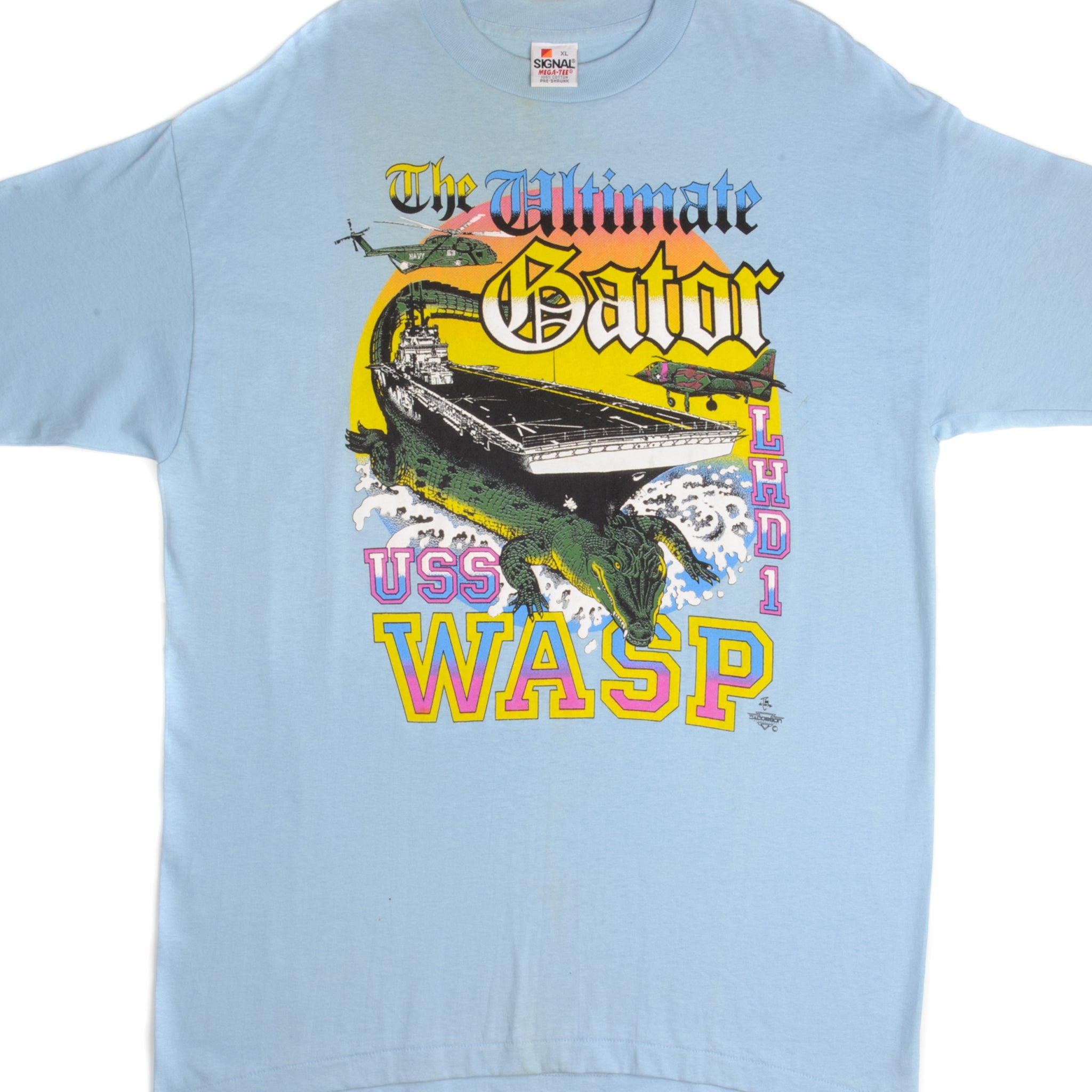 Vintage USS Wasp Navy Ship The Ultimate Gator Graphic T-Shirt - Large Size, 100% Cotton, Made in USA - Perfect for Military Enthusiasts & Patriotic Casual Wear