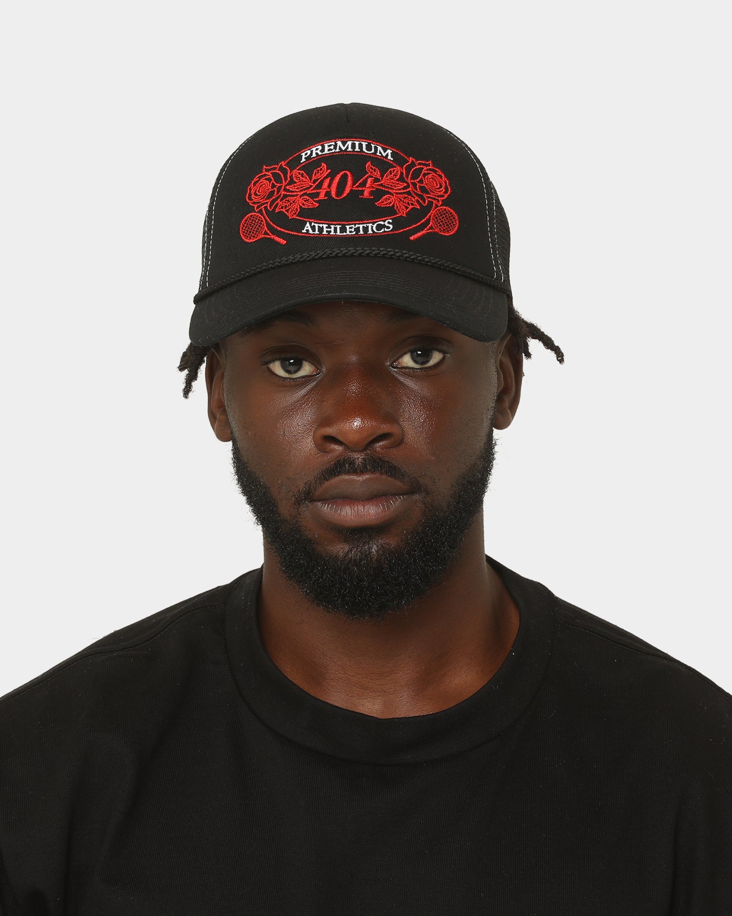 404 Premium Athletics Trucker Snapback Hat - Black Adjustable Baseball Cap for Men & Women - Perfect for Sports, Outdoor Activities & Casual Wear