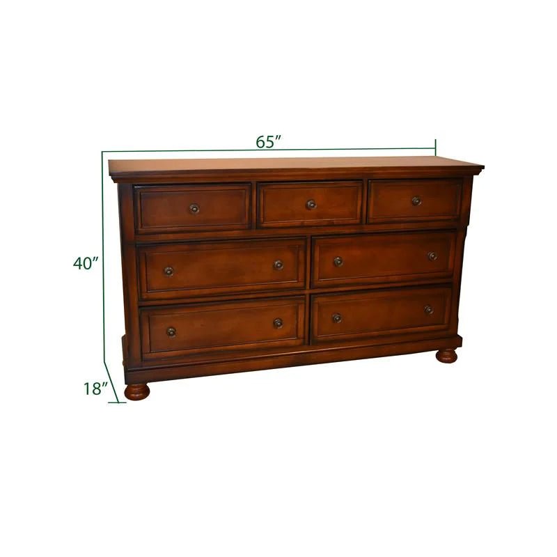 Baltimore Collection Dresser with Mirror - Elegant Bedroom Dresser with 6 Drawers & Full-Length Mirror - Perfect for Master Bedroom, Guest Room, or Apartment Decor