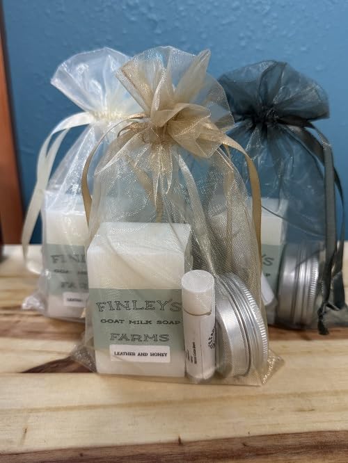 **Goat's Milk Soap, Hand Salve & Beeswax Lip Balm Gift Set – Natural Skincare Trio (Texas Bluebonnet Scent) – Perfect for Dry Skin Care, Gifts & Self-Care Rituals**