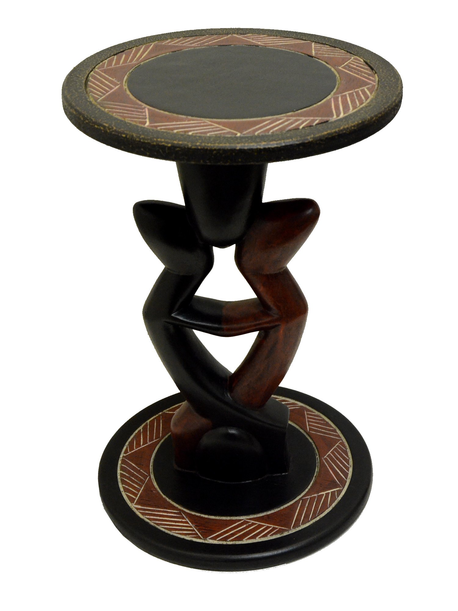 Handmade African Accent Table - Authentic Ghanaian Wood Furniture for Living Room & Home Decor