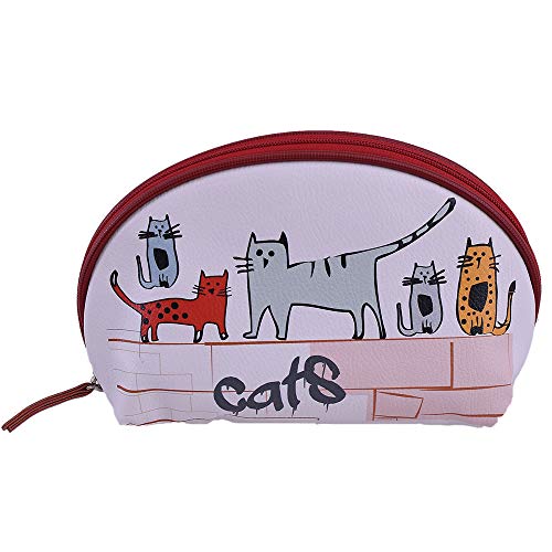 Biggdesign Travel Cosmetic Bag for Cats - Waterproof Makeup Pouch, Toiletry Organizer & Pencil Case - Perfect for Pet Grooming, Travel Essentials & School Supplies (Pink Leopard Print)