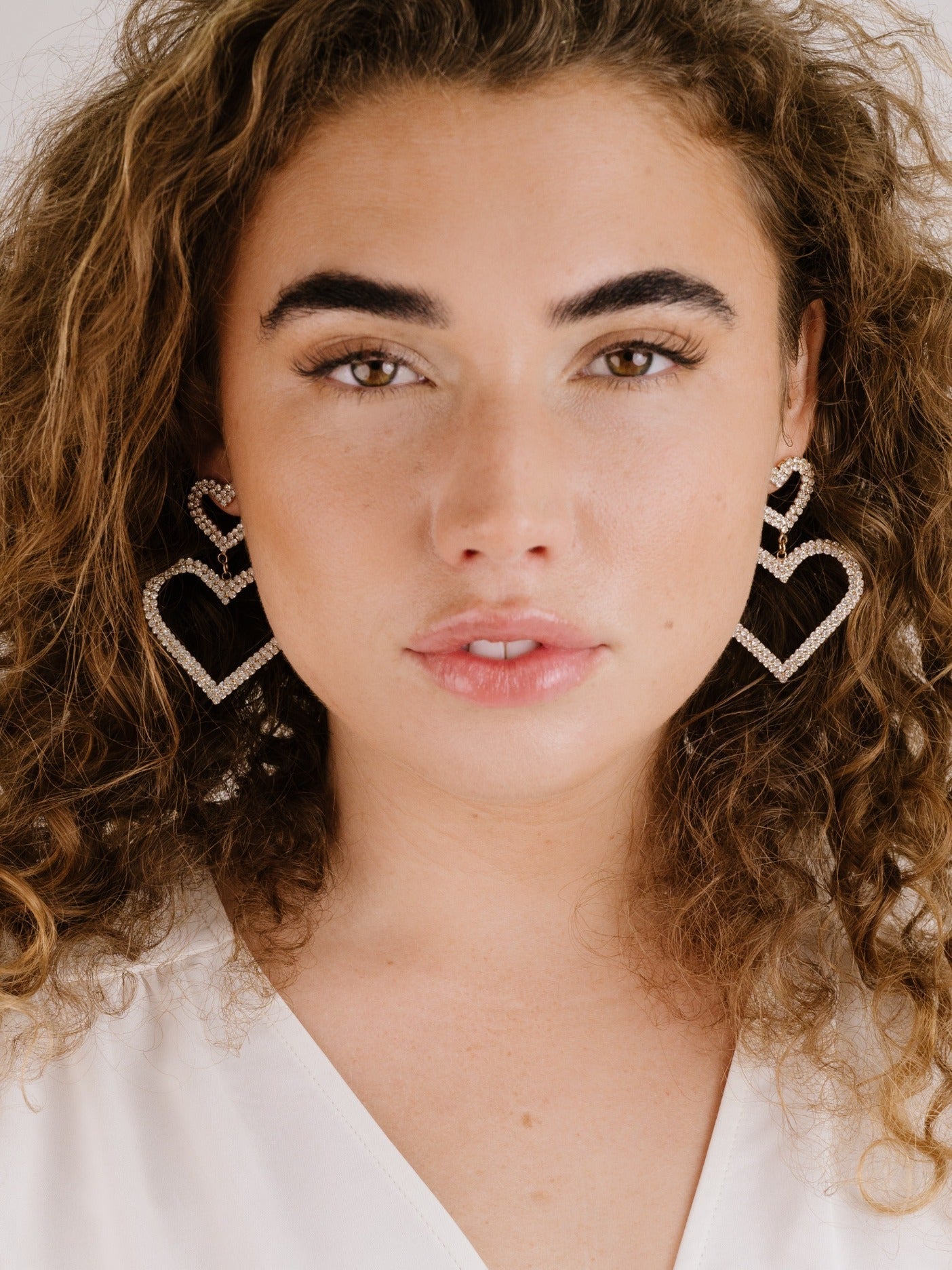 Double Trouble Heart Crystal Earrings for Women - Sparkling Dangle Drop Earrings for Valentine's Day, Anniversary, Party & Special Occasions