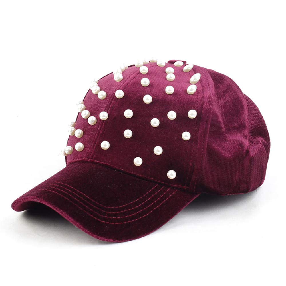 QIMIAOA Unisex Pearl Baseball Cap - Stylish Casual Hat for Women & Men, Adjustable Trucker Cap for Sports, Travel, Winter Outdoor Activities | Perfect for Hiking, Running, Beach & Everyday Wear