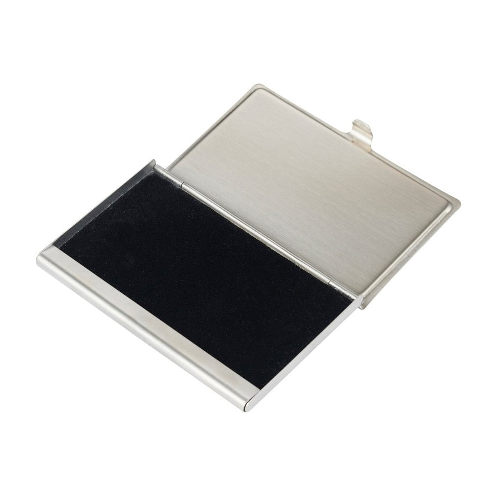 Premium CUDWORTH Stainless Steel Business Card Holder - Slim RFID Blocking Metal Card Case for Men & Women (Black/Silver) - Perfect for Office, Travel & Everyday Use