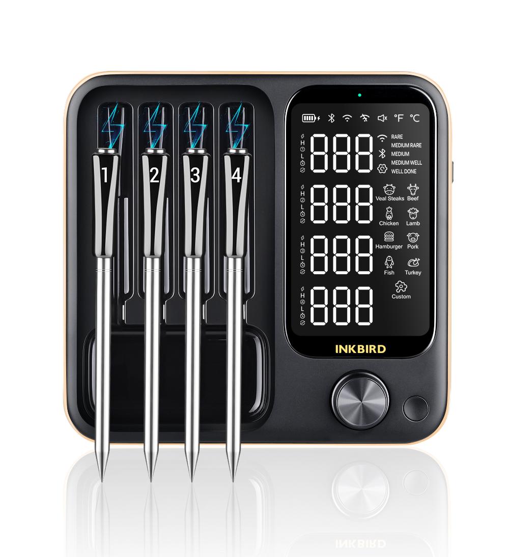 Wireless Meat Thermometer with WiFi & Bluetooth - INT 14 BW - Perfect for Grilling, Smoking, and Roasting at Home or Outdoor BBQ