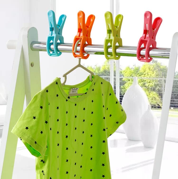 10 Pack Beach Towel Clips for Lounge Chairs - 4.5 Inch Plastic Pool Towel Clamps with 5 Free Bonus Small Clips - Secure Your Towel at Beach, Poolside, or Backyard - Windproof Design for Family Outdoor Use