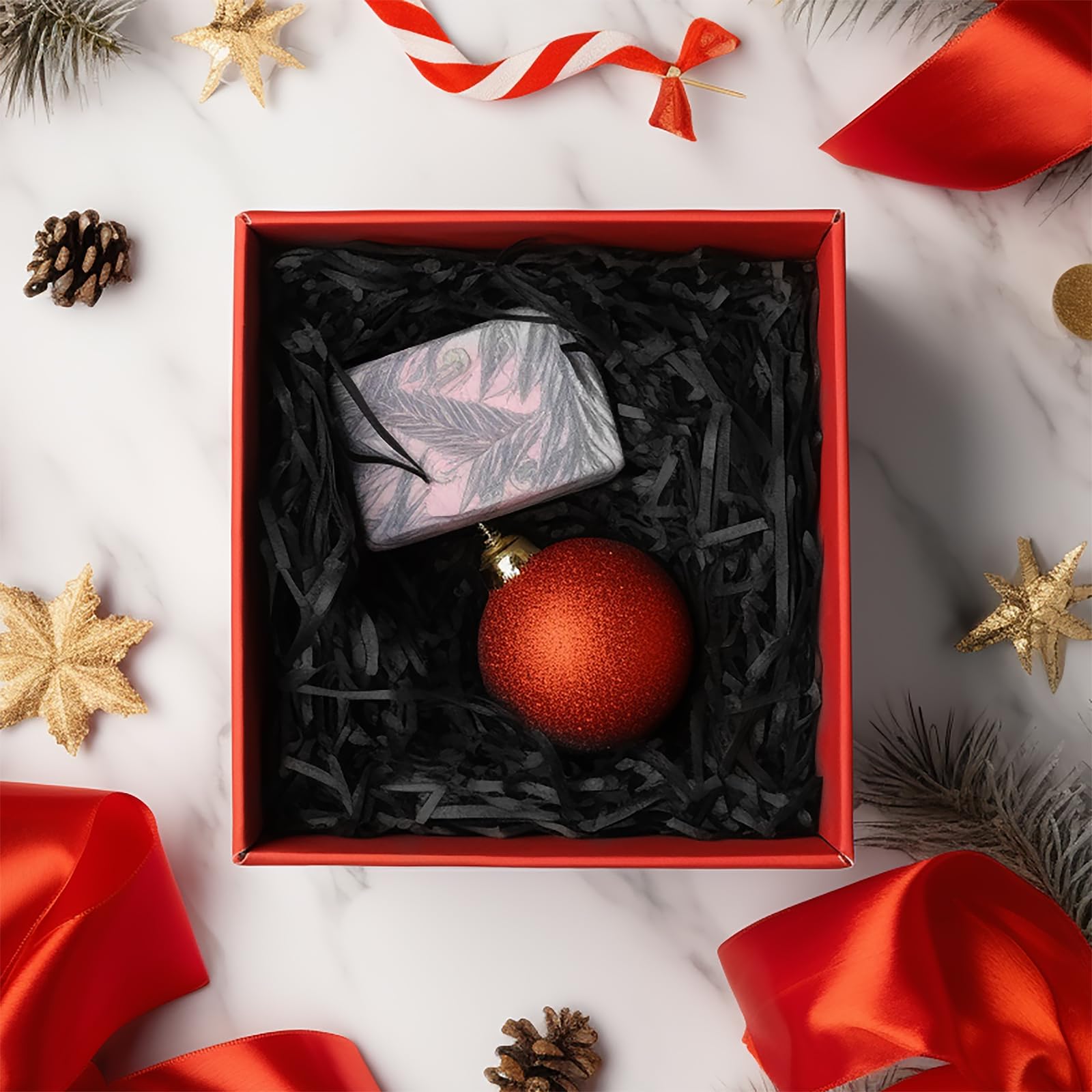 0.5 LB Black Crinkle Cut Paper Shred - Premium Gift Basket & Wrapping Filler - Decorative Shredded Paper for Packaging, Party Decor, and Craft Projects