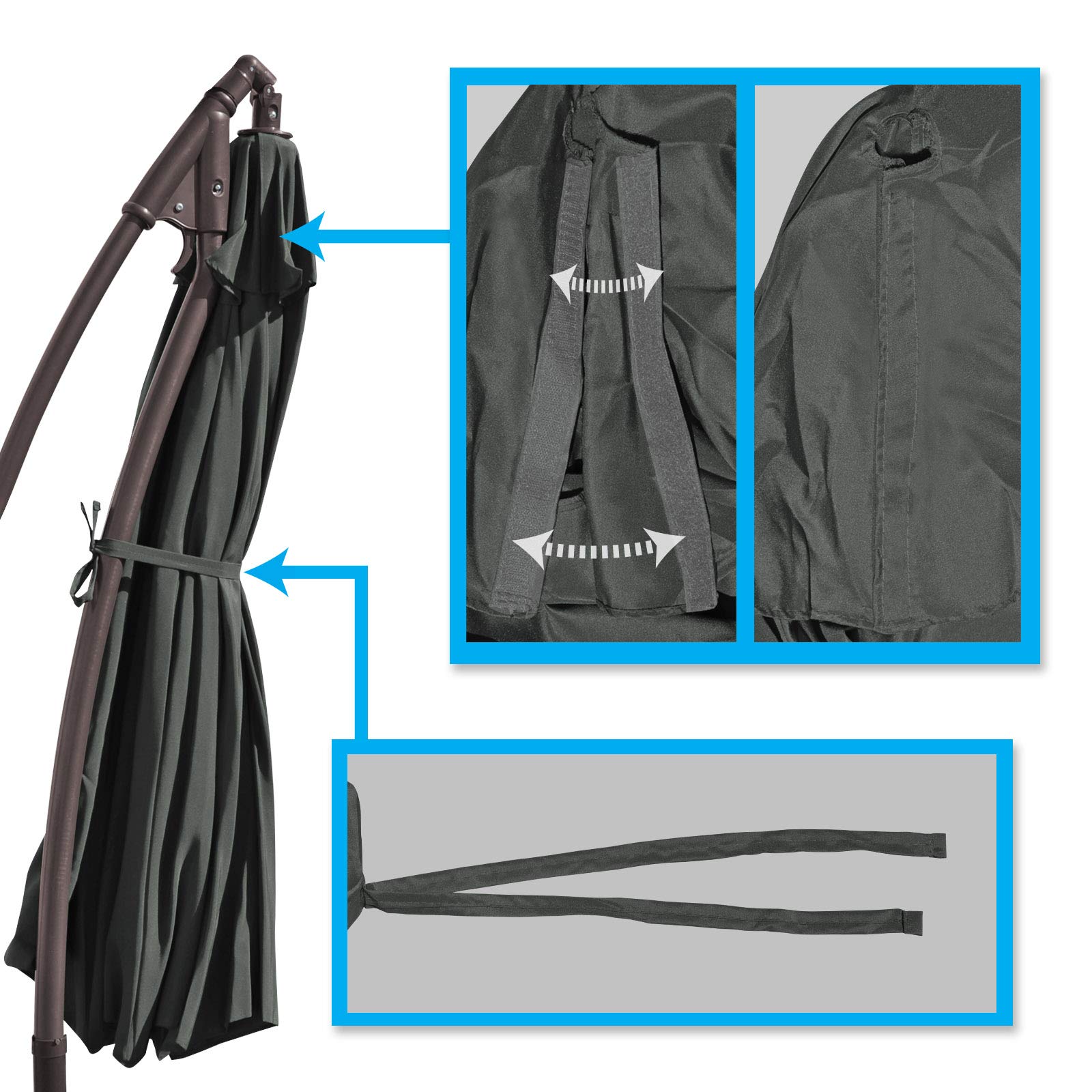 YardGrow 10ft 8-Rib Umbrella Canopy Replacement for Outdoor Patio