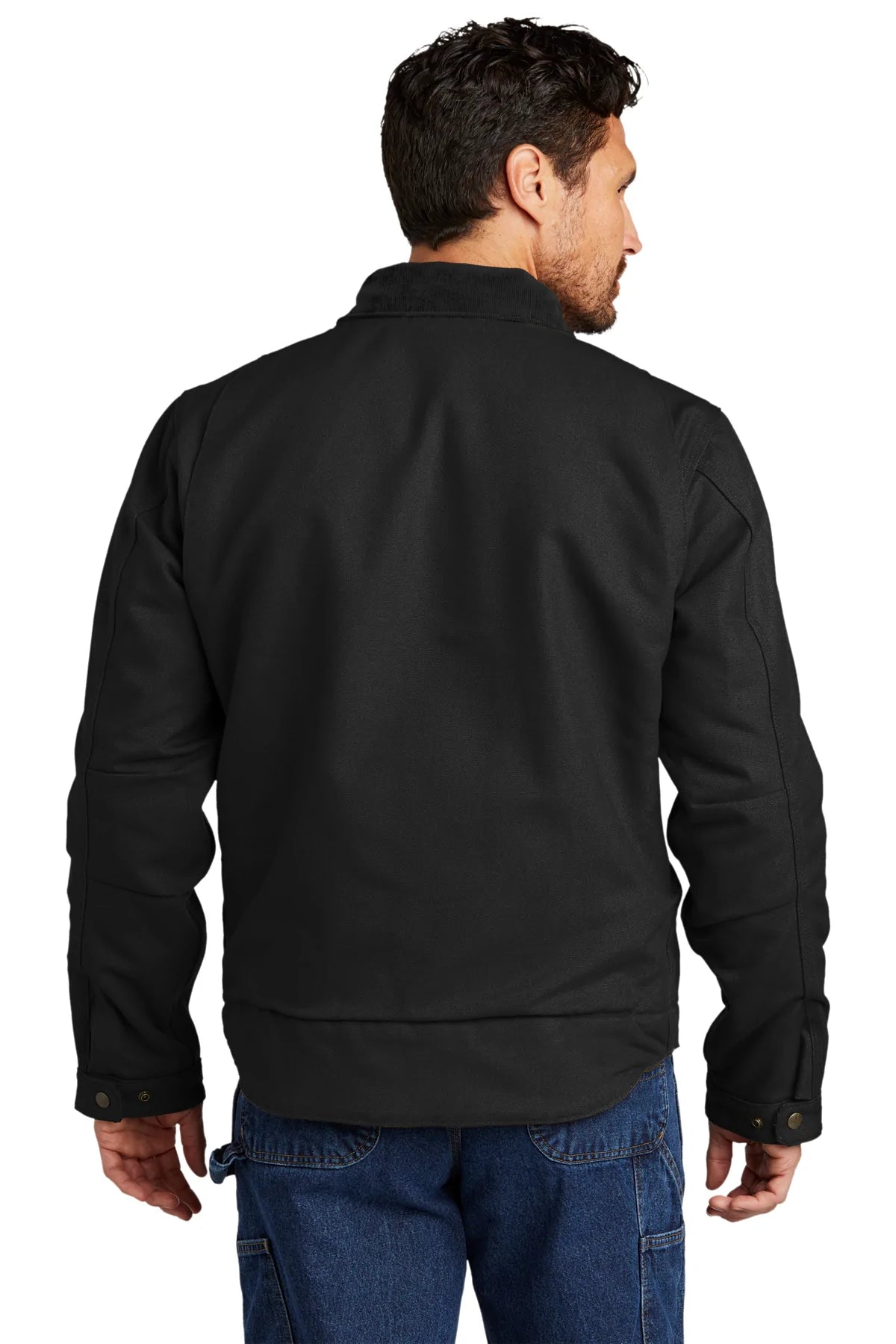 Carhartt Tall Duck Detroit Jacket for Men - Heavy Duty Work Jacket, Black - Durable Water-Resistant Coat for Construction, Farming & Outdoor Work