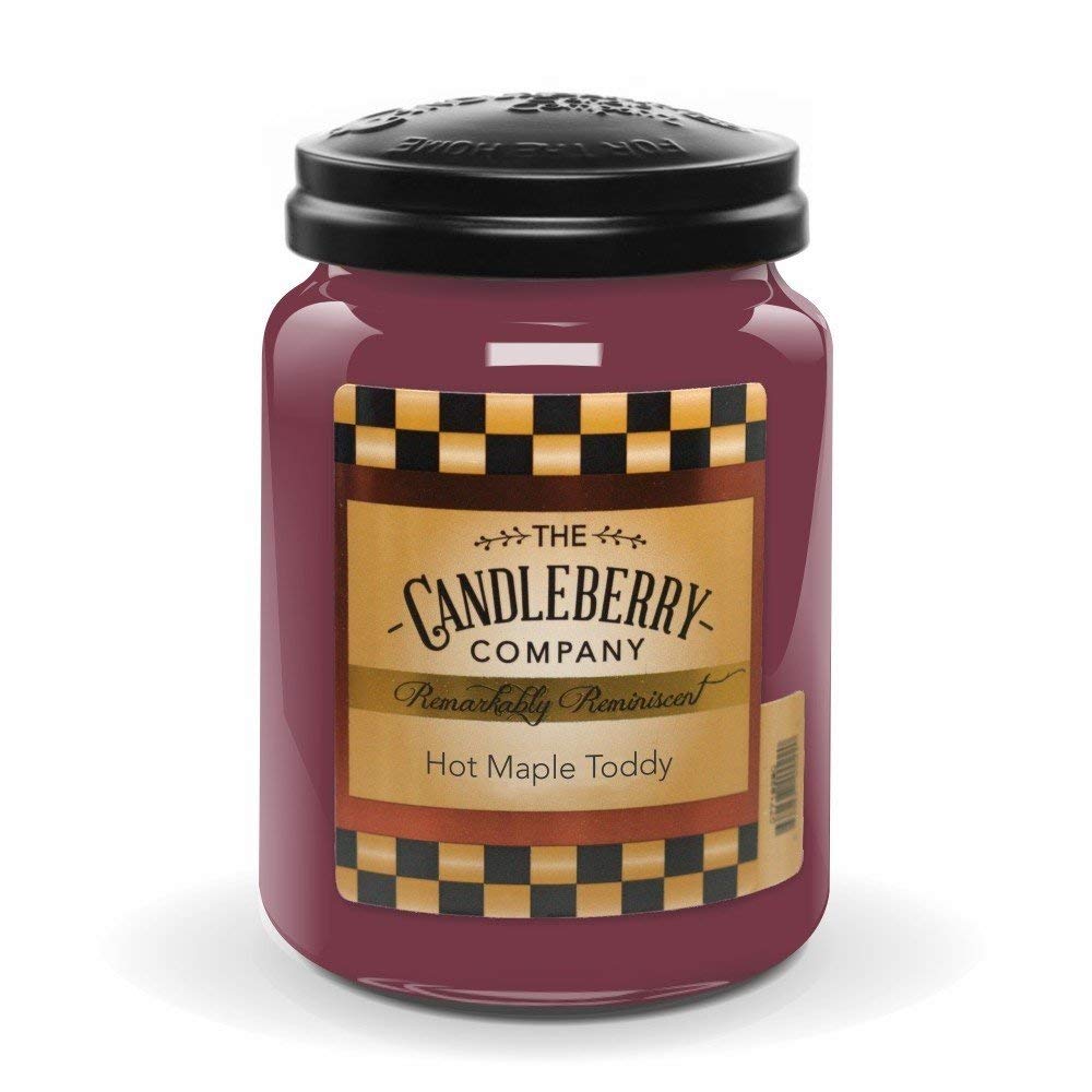 Premium Candleberry Candles - Strong Scented 26oz Large Jar (Hot Maple Toddy) | Hand-Poured in USA | Long-Lasting Home Fragrance for Relaxation, Romantic Dinners & Cozy Winter Nights