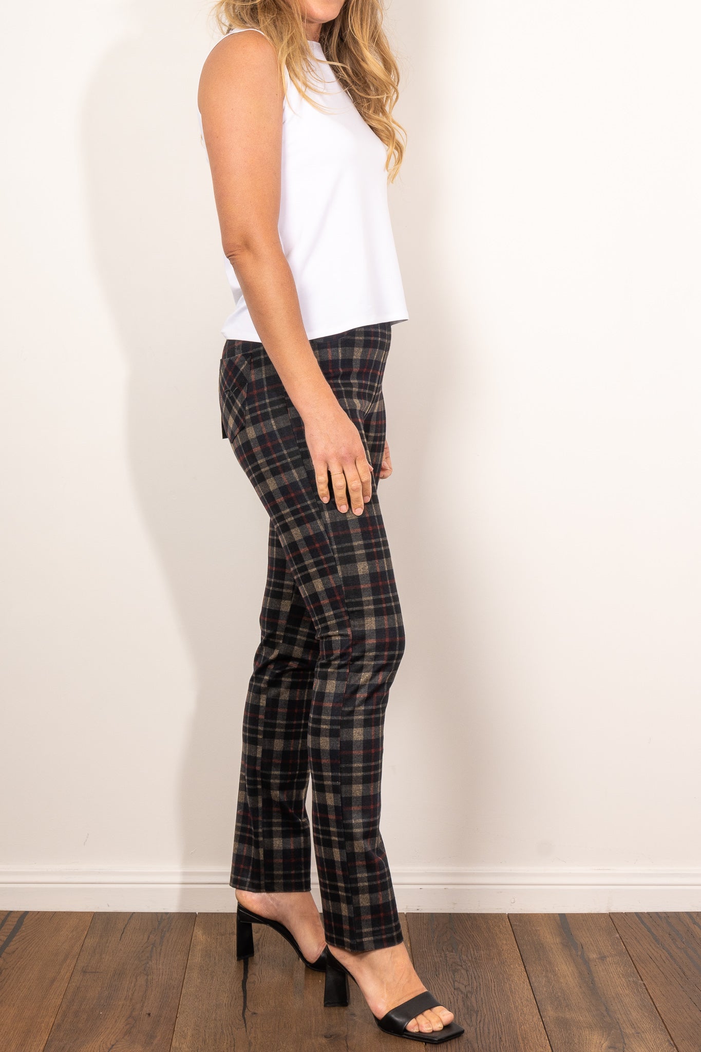 Vassalli Hyde Slim Leg Ponti Pants for Women - High Waisted Stretch Ponte Pants for Work, Office & Business Casual Wear