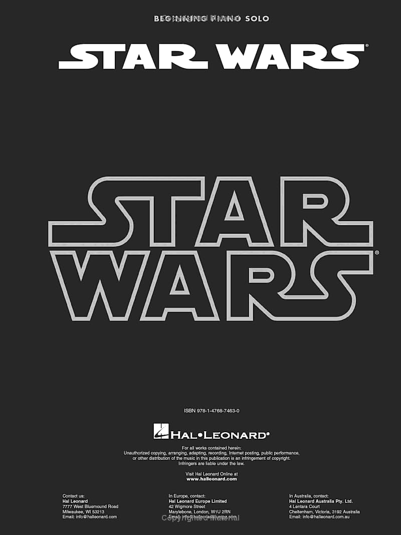 Star Wars Theme Easy Piano Solo Sheet Music for Beginners - Perfect for Learning, Practice & Performances