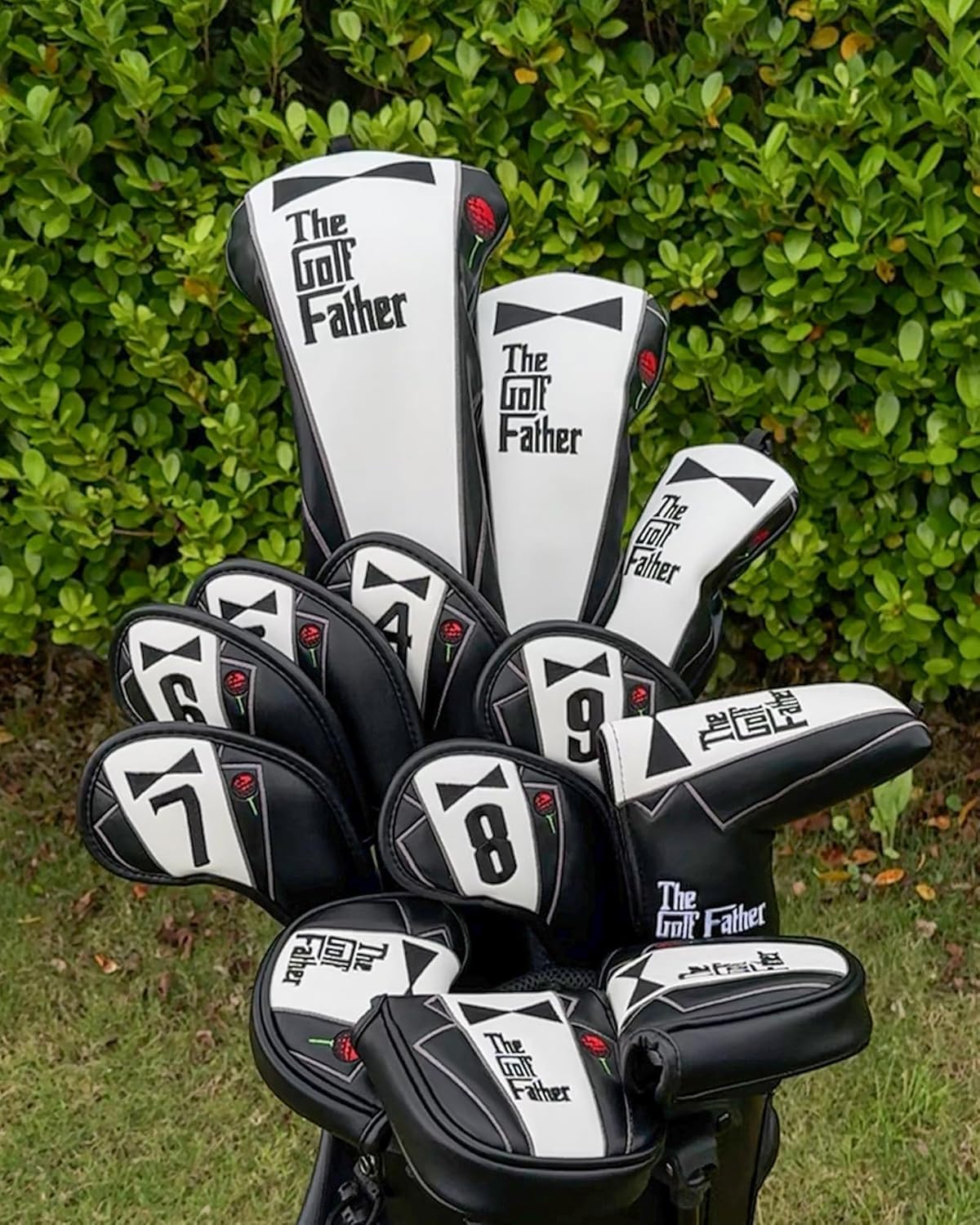 Funny Golf Head Covers for Men - Driver, Fairway & Utility Club Protectors | The Golf Father | Perfect Gift for Dad & Golf Enthusiasts | Use on Course or Driving Range