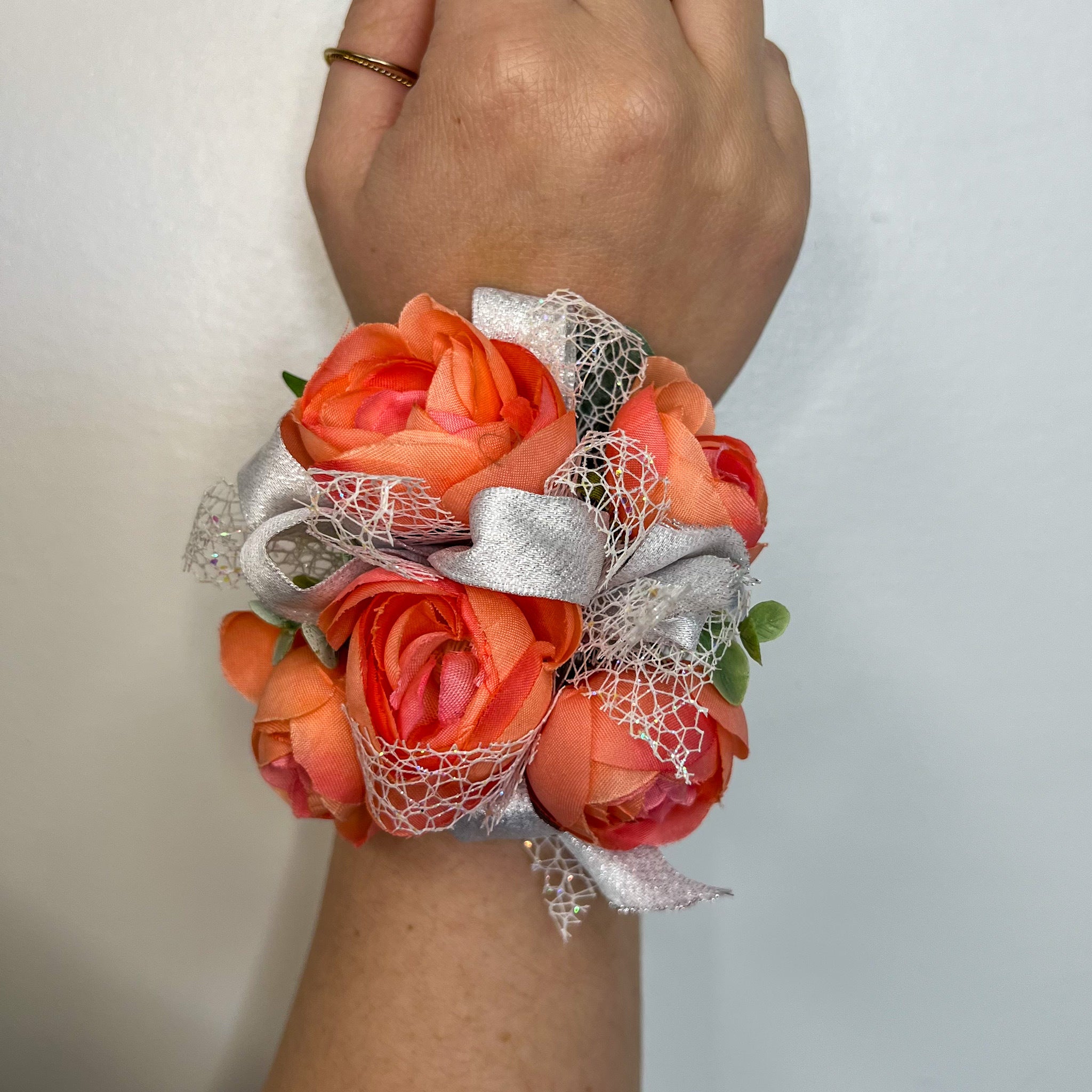 Elegant Coral Corsage and Boutonniere Set for Weddings, Prom, Homecoming - Floral Accessories for Special Occasions