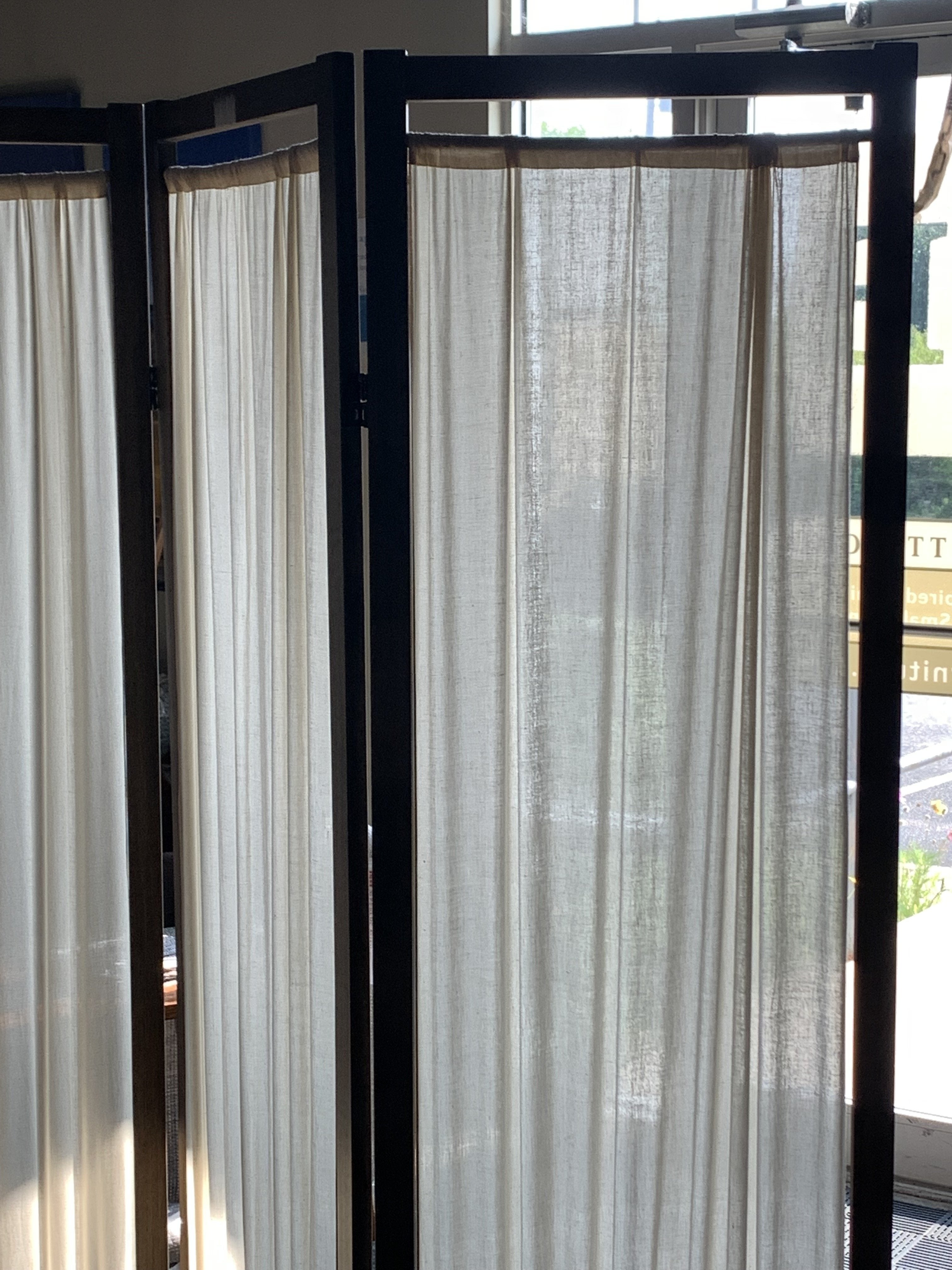 Stylish Cebu Cotton & Wood Privacy Screen - Room Divider for Home & Office | Perfect for Bedroom, Living Room, or Workspace Separation