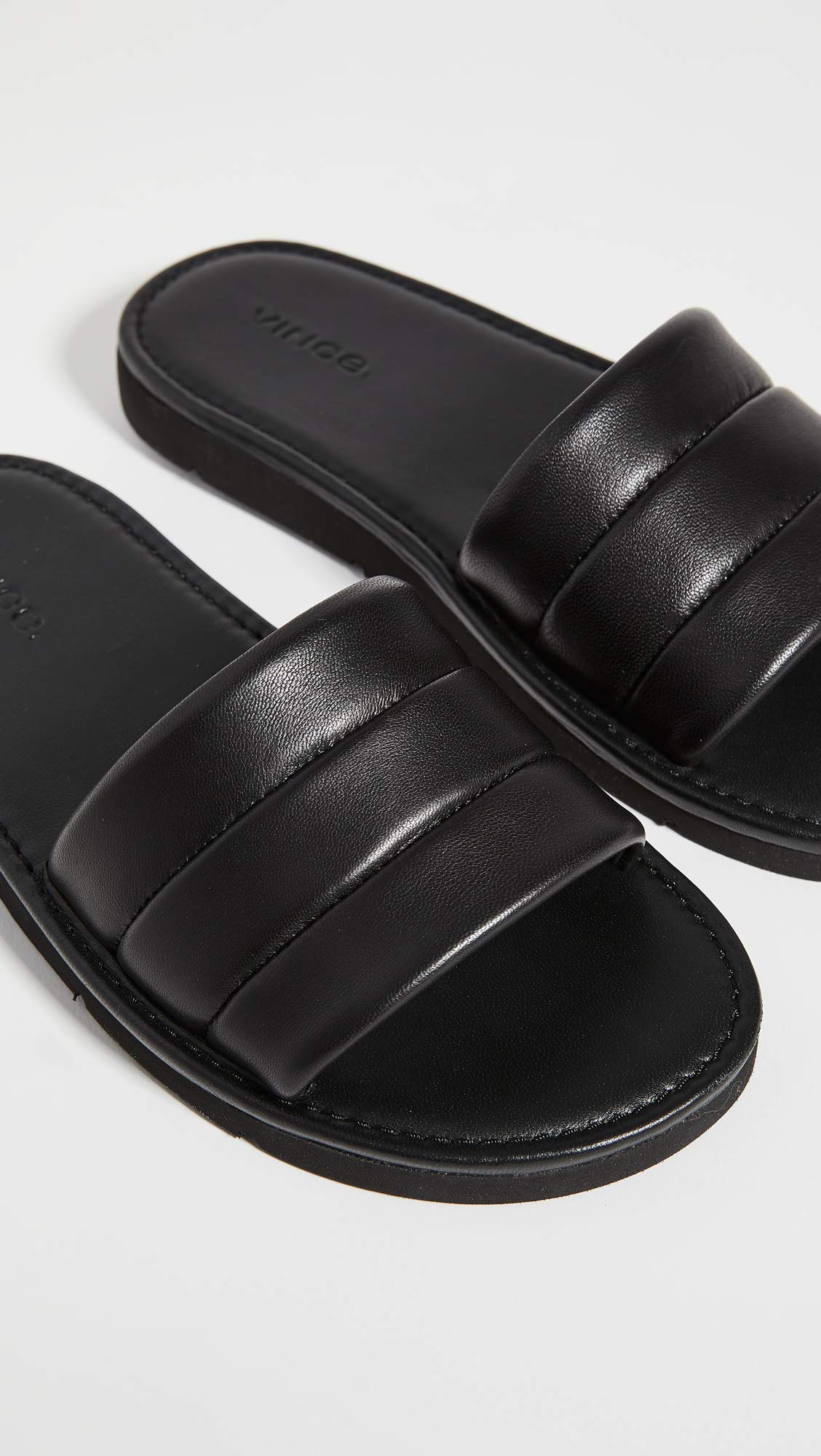 Vince Women's Olina Sandals - Comfortable Leather Slide Sandals for Summer | Casual Beach Walking, Vacation Outfits, Everyday Wear