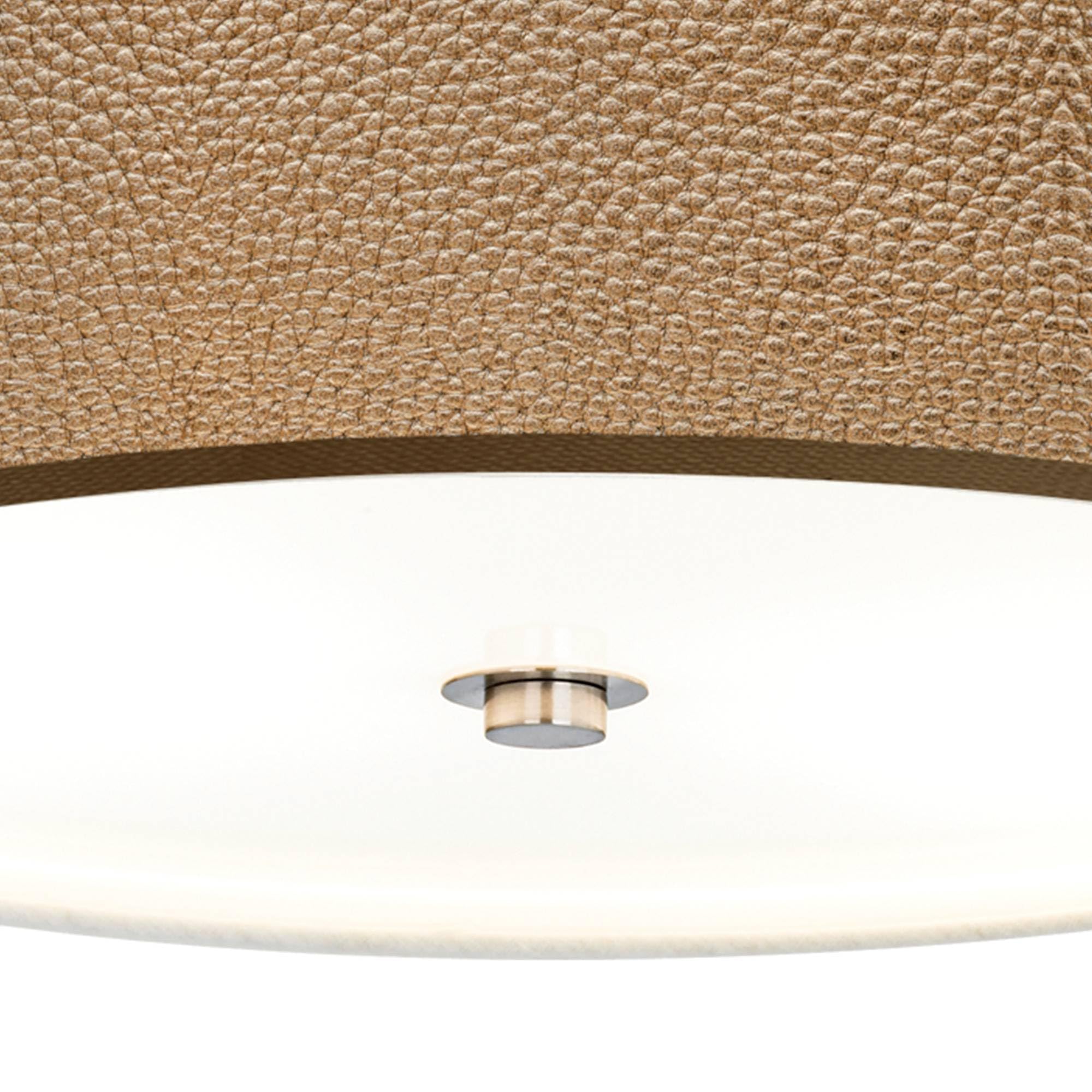 Energy Efficient Ceiling Light with Simulated Leatherette Shade & Giclee Print - Modern Home & Office Lighting for Bedroom, Living Room, Dining Area