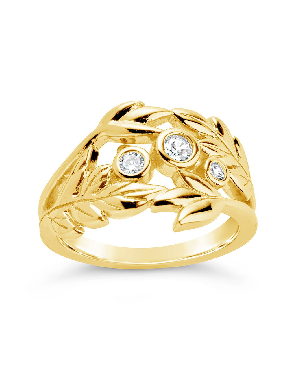 Elegant Sicily CZ Leaf Ring - Sterling Silver Fashion Jewelry for Women, Perfect for Parties, Weddings & Everyday Wear
