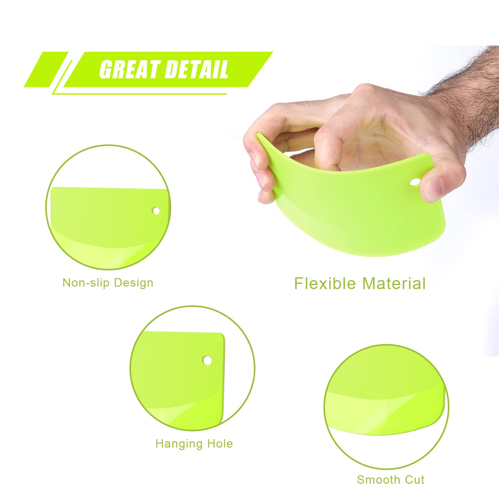 KINBOM 2-Pack Plastic Dough Scraper - 4.7x3.7 Inch Multi-Purpose Kitchen Tool for Baking, Pastry, Bread & Pizza Dough - Bowl Scraper & Food Chopper (Yellow & Green) - Perfect for Home Bakers & Professional Chefs