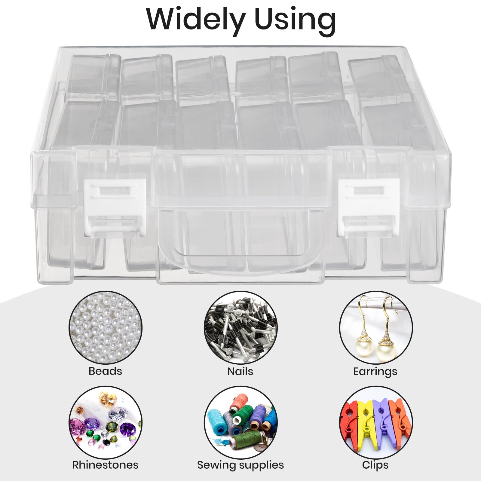 Diamond Painting Bead Organizer Box - 12 Grid Small Plastic Storage Container for Beads, Rhinestones & Embroidery Accessories | Perfect for DIY Crafts, Jewelry Making & Art Projects