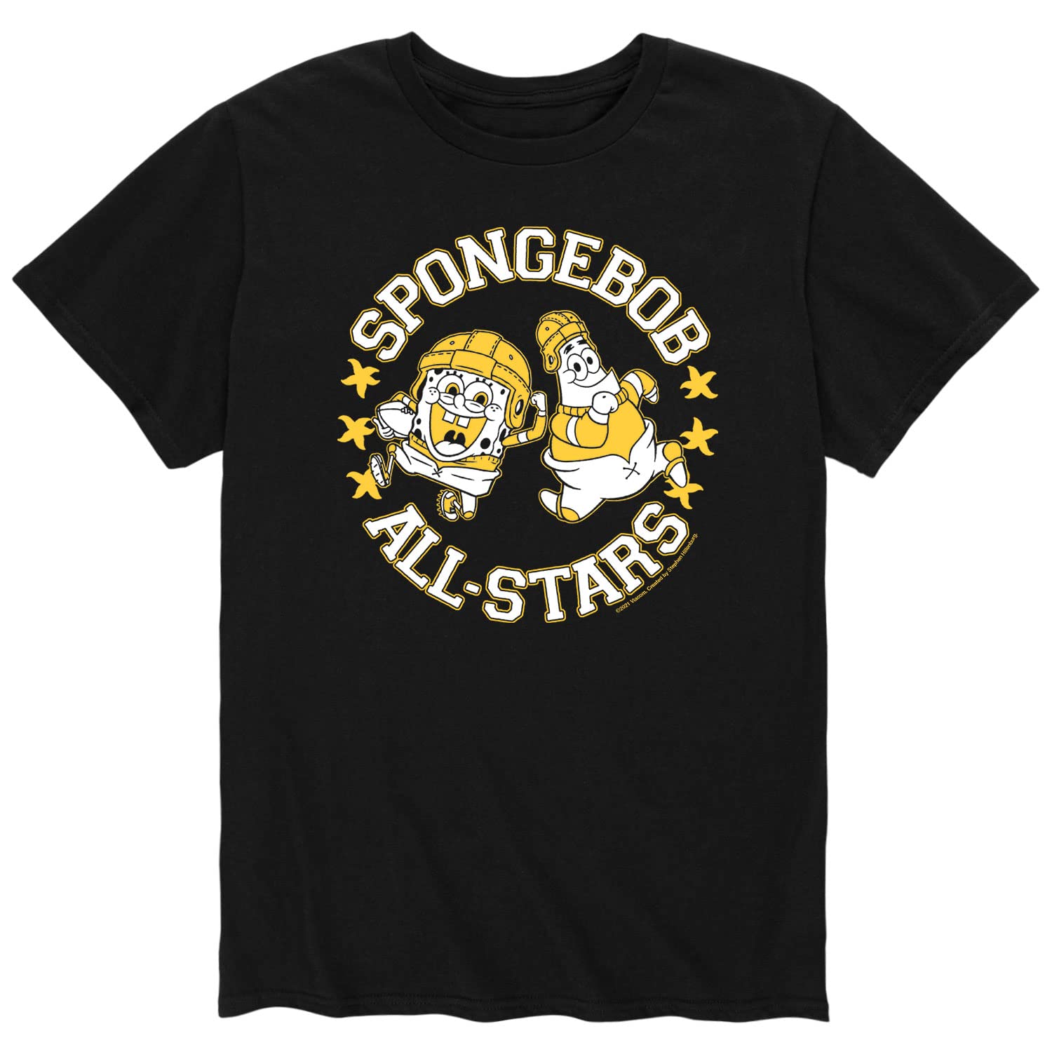 Spongebob Squarepants Friendship T-Shirt for Men - Spongebob & Patrick Graphic Tee - Funny Cartoon Shirt for Fans - Perfect for Casual Wear, Cosplay & Gift Giving