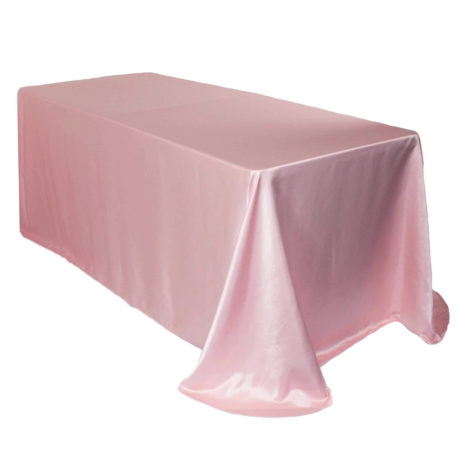 90 x 132 Inch Pink Rectangular L'Amour Tablecloth - Premium Wedding & Event Table Cover for 6 ft. Banquet Tables - Perfect for Bridal Showers, Anniversary Parties & Formal Dining Decor