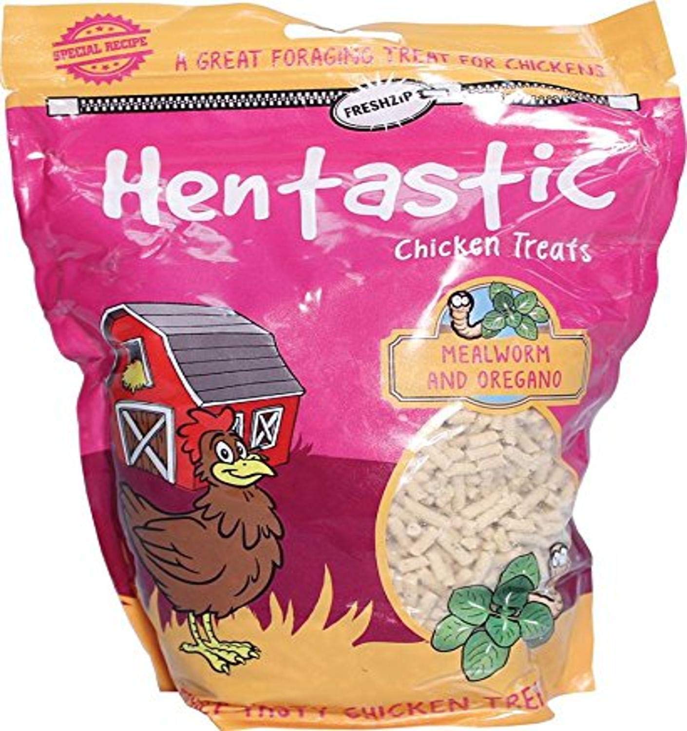 Unipet USA 084113 Hentastic Mealworm & Oregano Chicken Treats - 16 Oz Natural Protein Snack for Poultry - Perfect for Backyard Chickens, Coop Training & Healthy Egg Production