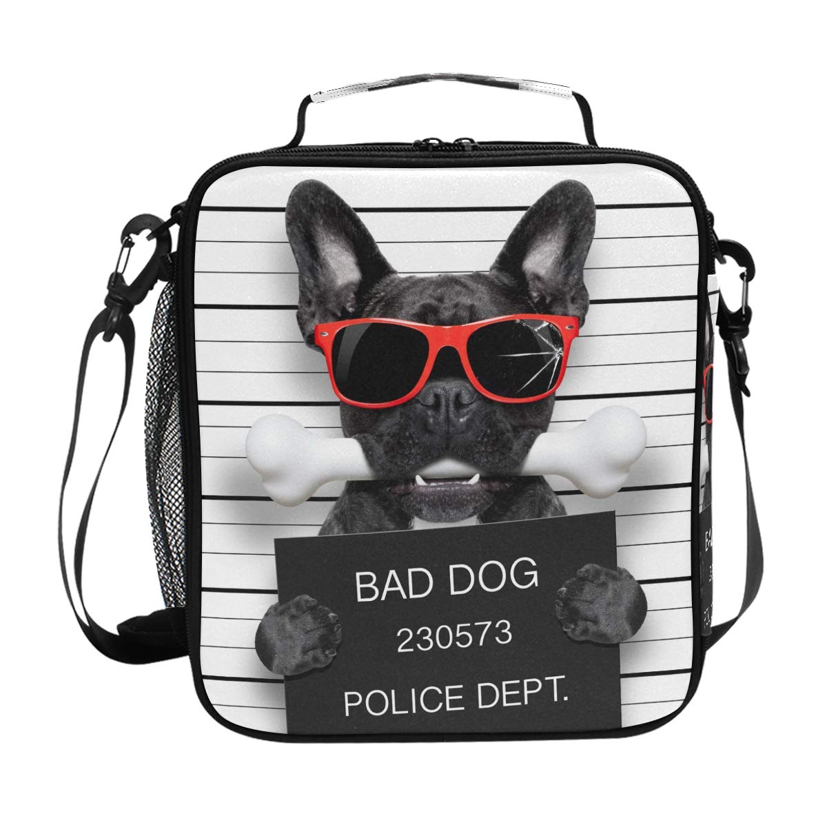My Little Nest Insulated Cooler Square Tote Lunch Bag - French Bulldog Design Funny Cooler Bag for Work, Picnic & Outdoor Activities - Thermal Lunchbox for Women & Men - Perfect for Office, Beach, Camping & Daily Commute