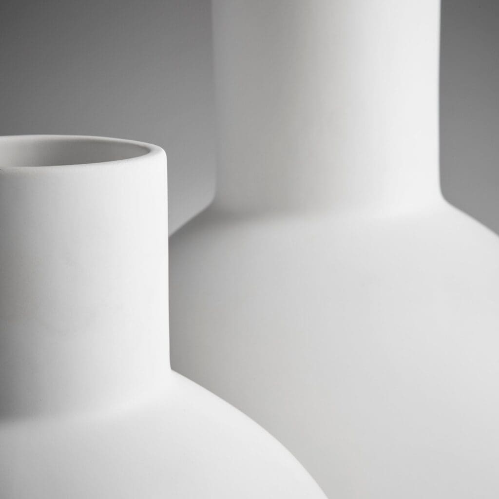 Cyan Design 10826 Purezza Vase - Small White Ceramic Vase for Home Decor, Wedding Centerpiece & Floral Arrangements