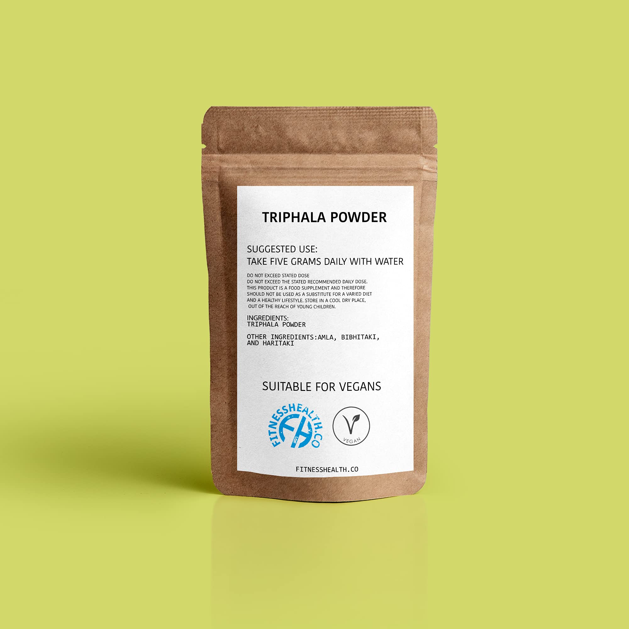 Organic Triphala Powder 250g - Ayurvedic Herbal Supplement with Amla, Bibhitaki & Haritaki - Supports Digestion, Detox & Immunity - Vegan, Gluten-Free for Daily Wellness Routine