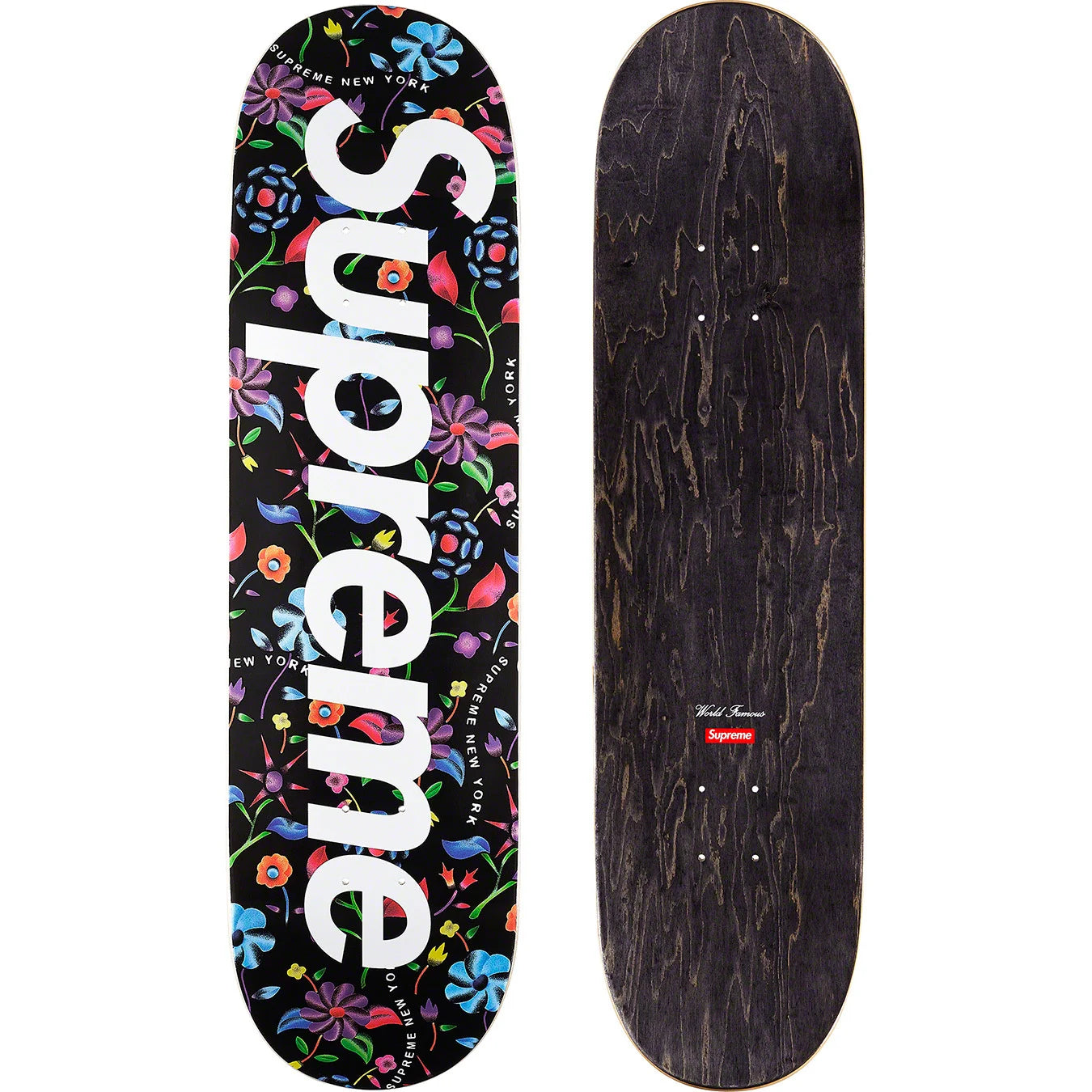 Supreme Airbrushed Floral Skateboard Deck - High-Quality 7-Ply Maple Wood for Street & Park Skating - Perfect for Beginners & Pro Skaters - Durable & Stylish Design for Skateboarding & Wall Art Decor