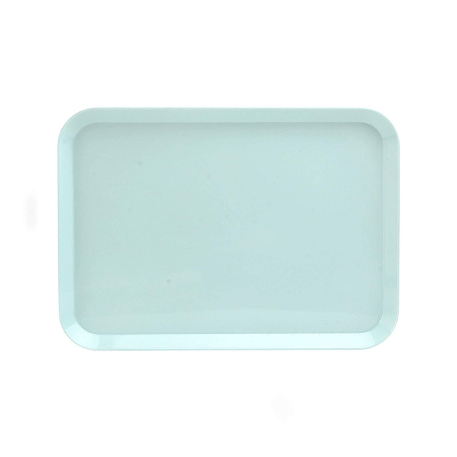Nordic Style Rectangular Plastic Serving Tray - Large Tea Tray for Living Room, Food & Fruit Serving Dish - Light Blue Home Decor for Coffee Table, Dining & Entertaining