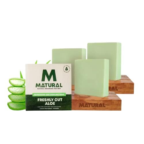 All Natural Handmade Bar Soap for Men & Women - Fresh Aloe Vera, Bergamot & Shea Butter (120g) | Moisturizing & Gentle Cleansing for Daily Skincare Routine