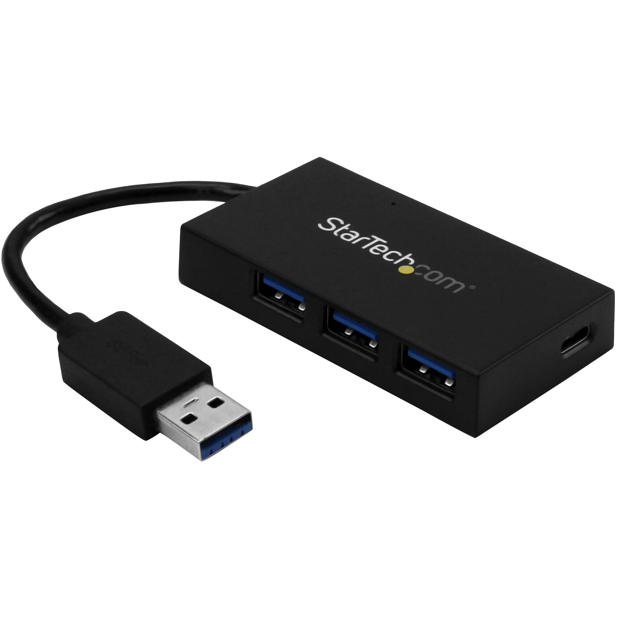 StarTech.com 4-Port USB 3.0 Hub with USB-C & USB-A Ports | 5Gbps SuperSpeed Data Transfer | Bus/Self-Powered | Portable USB Hub with Power Adapter | Ideal for Laptops, Desktops & Mobile Devices (HB30A3A1CSFS)