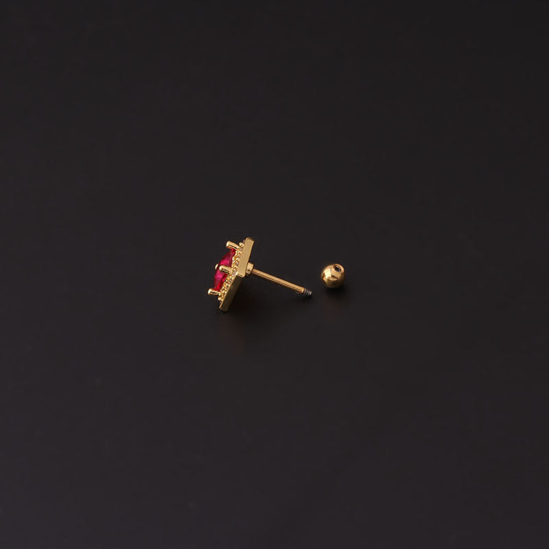 20G Cartilage Tiny Stud Earrings - Flat Back Square Earrings for Women | HSPJ728 | Perfect for Daily Wear, Parties & Gifts