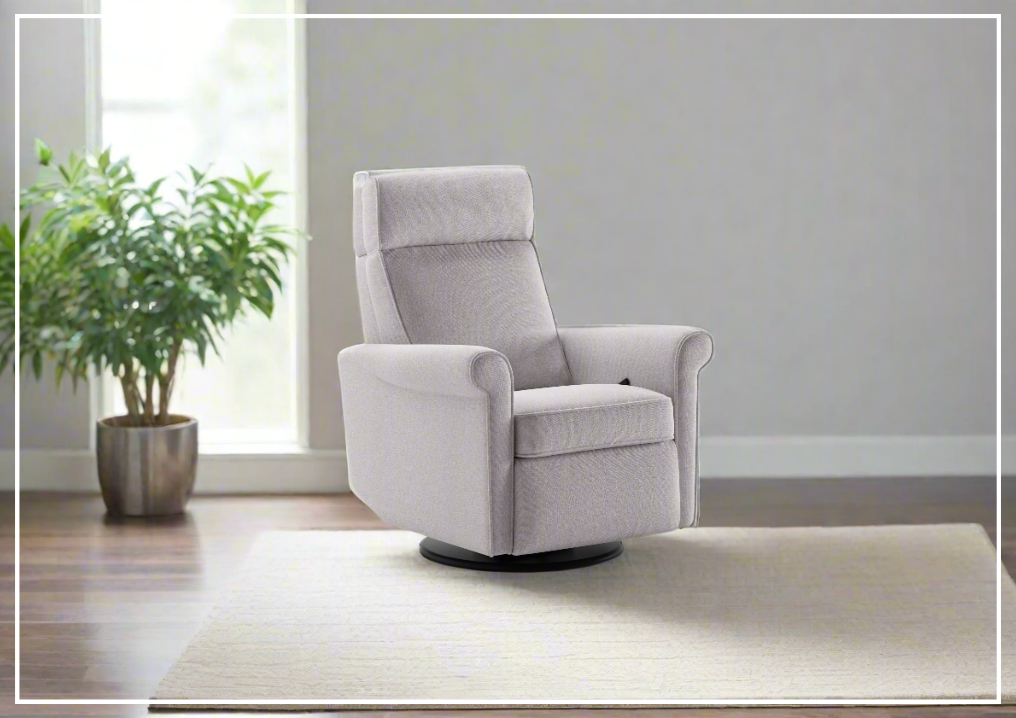 Luonto Rolled Fabric Power Recliner Chair with Adjustable Headrest - Comfortable Electric Reclining Sofa for Living Room, Home Theater & Relaxation - Perfect for Movie Nights, Gaming & Napping